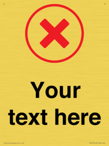 Custom plain background, red cross in a circle sign